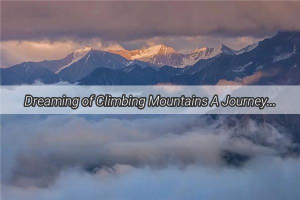 Dreaming of Climbing Mountains A Journey Where Every Step is a Treasure Found